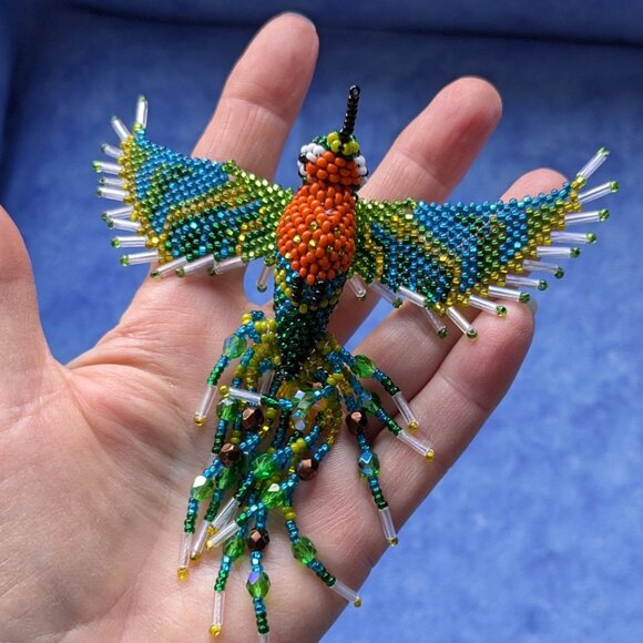 Beaded Hanging Hummingbird - Picture 4 of 7